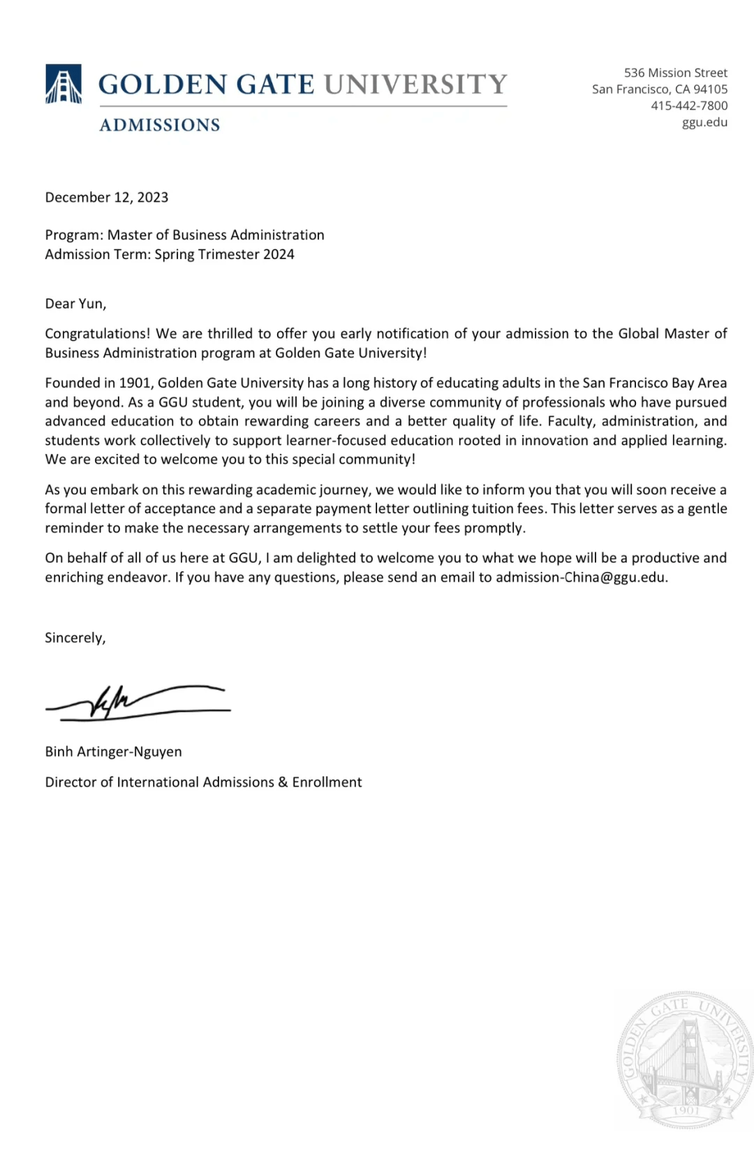 美国金门大学(简称ggu)课程设置怎么样?毕业证书可用于移民加分吗?