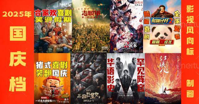 10部影片挤进国庆档，成龙陈凯歌邓超黄渤金城武都来了！
