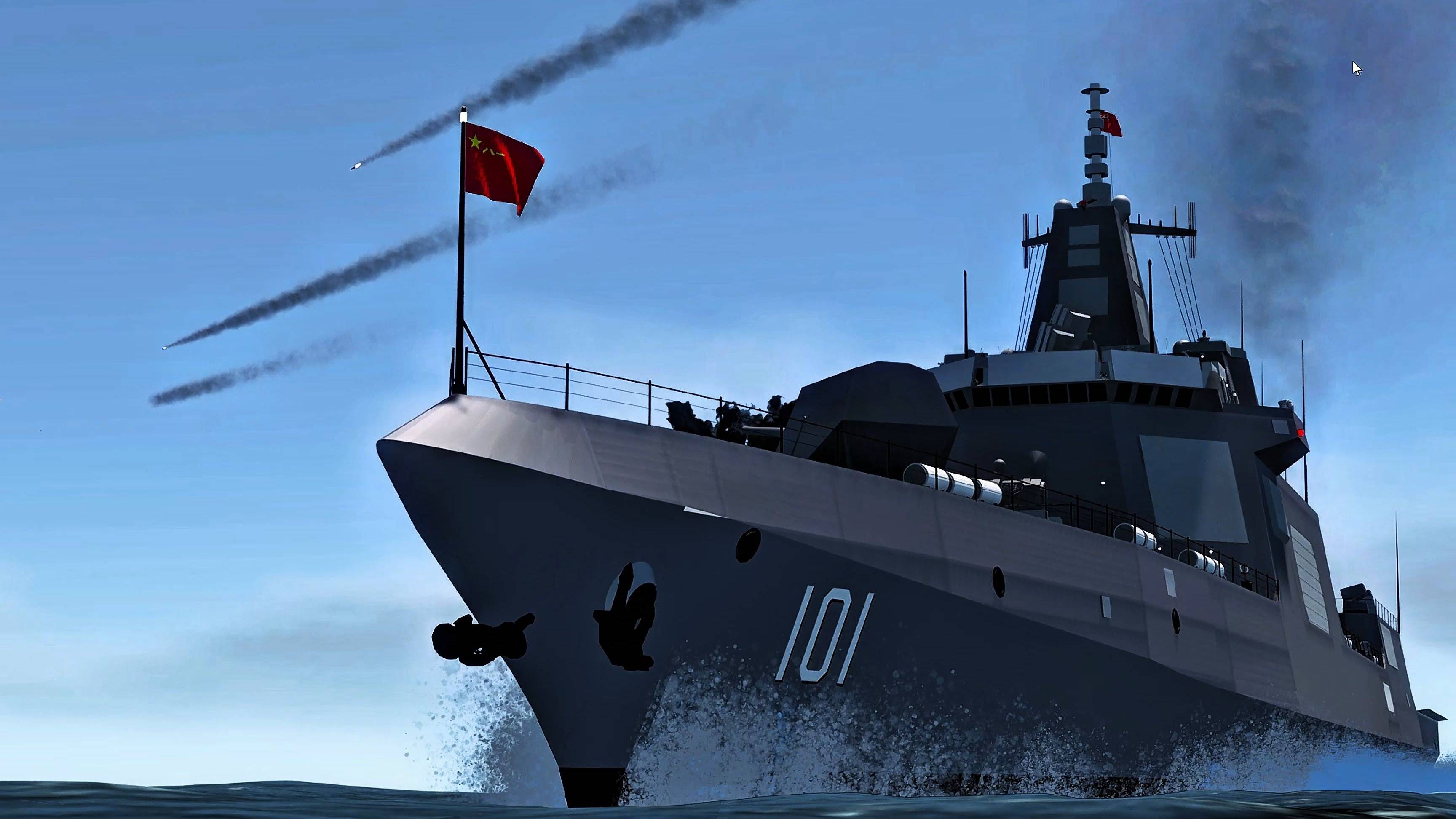 055贴脸核航母让美国网友破防,真没想打你才会离这么近