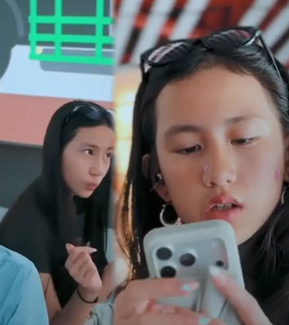 孙莉晒带娃出游vlog，二女儿气质清冷