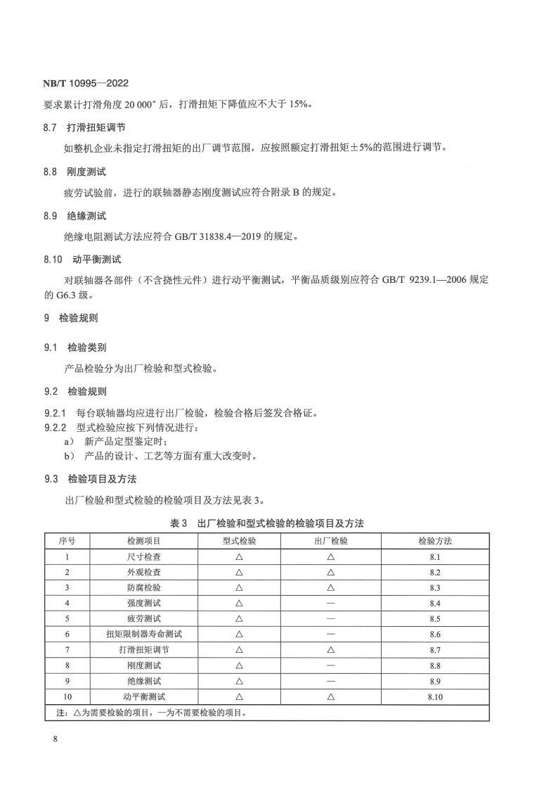 【标准】NB_T 10995-2022风力发电机组 高速轴联轴器技术规范（附下载）
