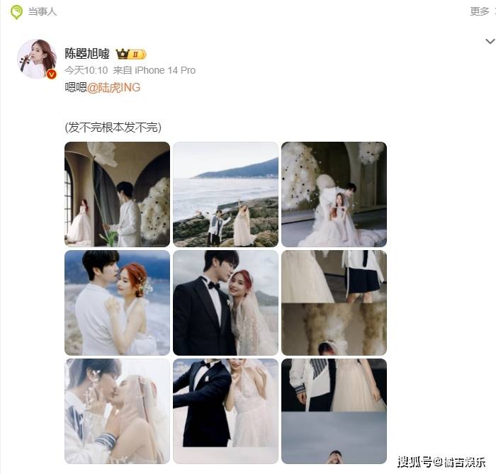 陆虎发布一组和老婆陈曌旭的婚纱照好甜八戒体育(图3)