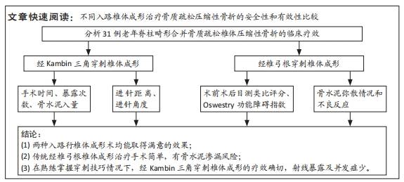 经Kambin三角穿刺椎体成形治疗骨质疏松压缩性骨折：安全性和有效性评价