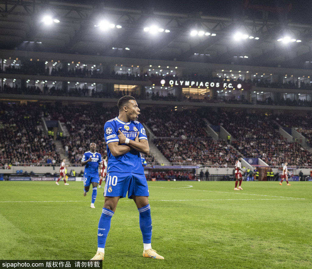 西甲-姆巴佩7分钟戴帽+大四喜 皇马4-3奥林匹亚科斯