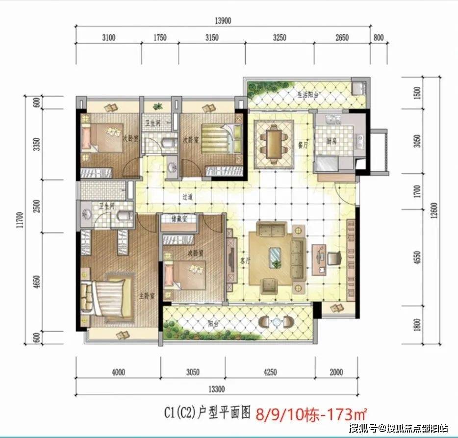 【戶型鑑賞】⑥超140m05私屬景觀露臺,無遮擋看果嶺⑤約8m開間超大