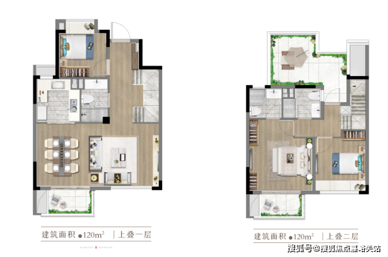 建面約136㎡的上疊戶型圖▼136㎡上疊一層中建玖裡書香售樓處電話:400