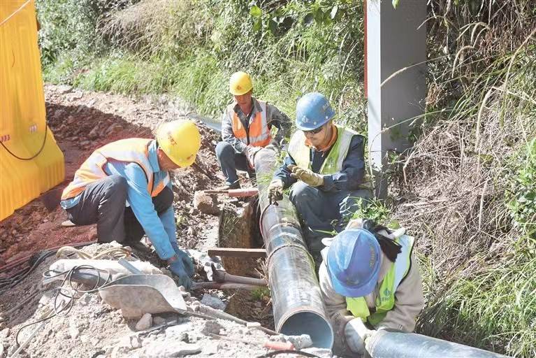 建設中的貴陽市烏當區鄉鎮水網工程.