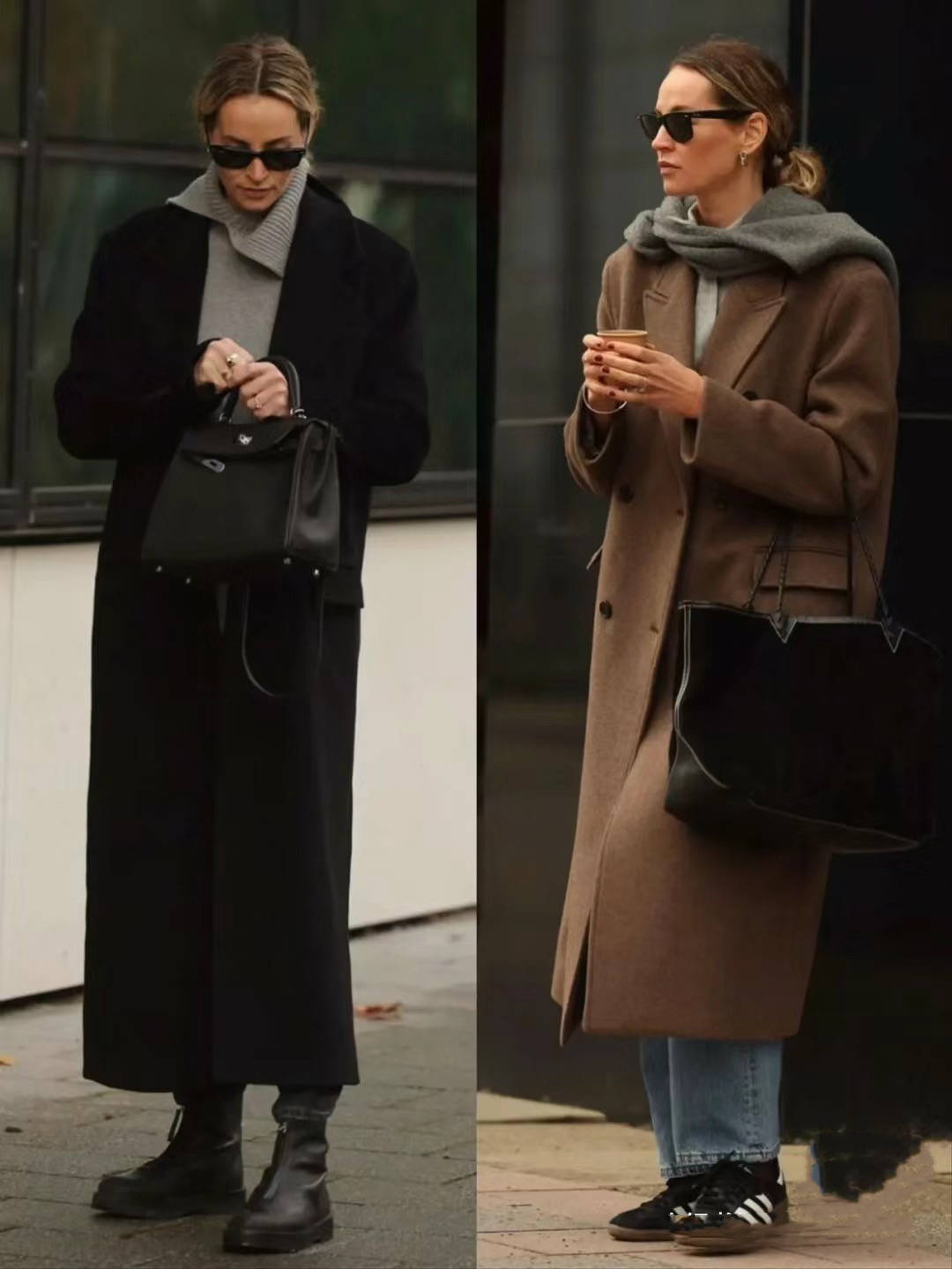 大衣_黑色_毛衣