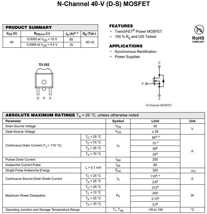 aod4184场效应管:技术规格参数,工作原理与应用电路全解析_电子元件