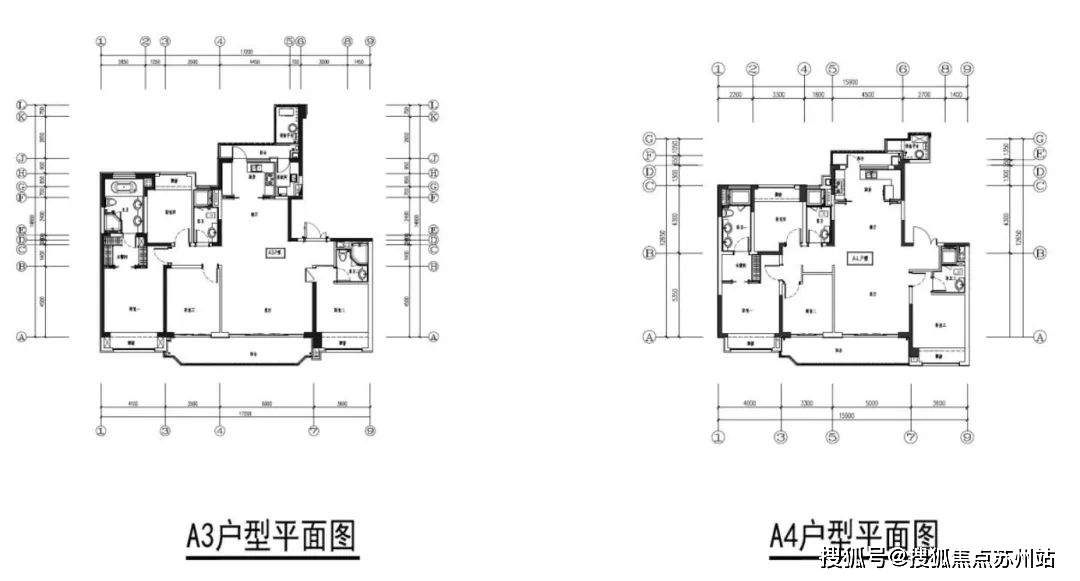 a3:四开间朝南约17.2m,且三间卧室朝南;双联阳台约9.