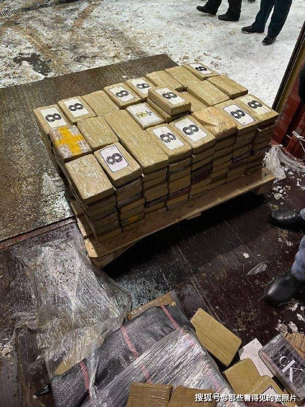 俄罗斯警方查获了超过一亿美元的毒品_海关人员_进行_集装箱