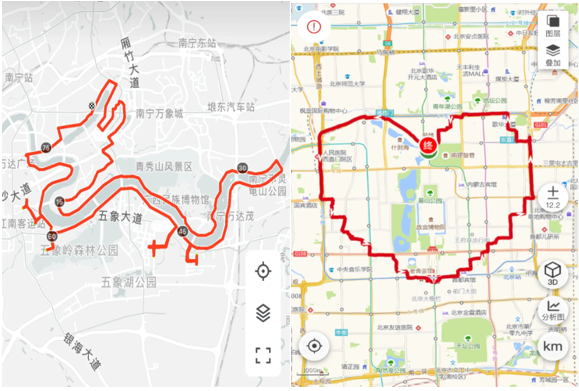 (部分網友騎行軌跡截圖)超跑級駕控,肆意畫出騎行軌跡對於現代