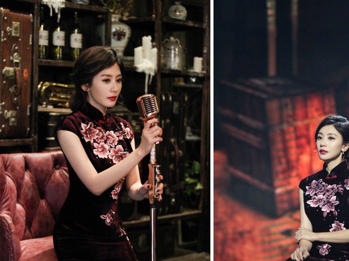 29岁马思纯真敢穿,旗袍搭配牛仔外套,这风格也就她能驾驭了!