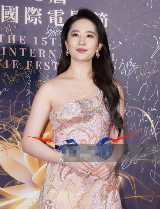 红毯这一夜,刘亦菲的麒麟臂和水桶腰,彻底把"仙女滤