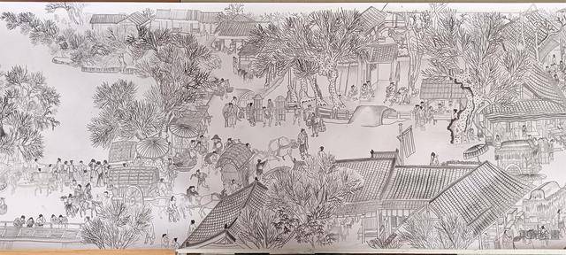 东阳几位12岁学生历时四个多月绘出十多米长《清明上河图》_年级_中国