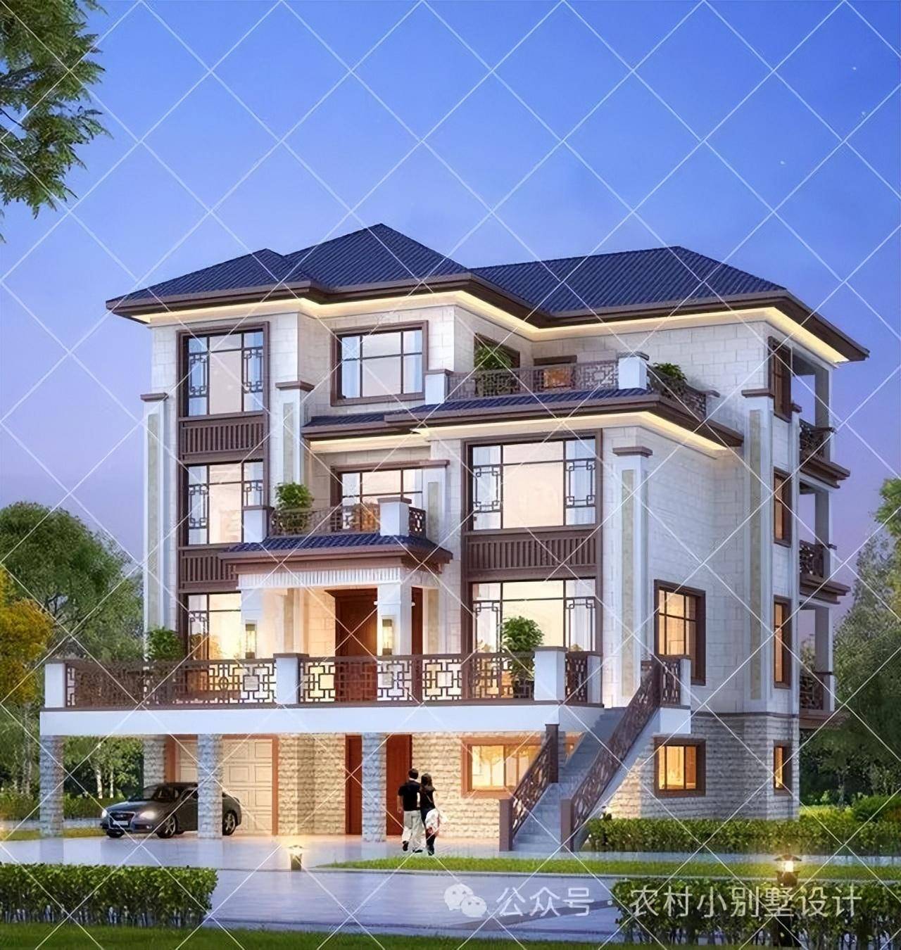 20套带架空层新中式自建房告诉你农村别墅这么建,再也不怕回南天_防潮