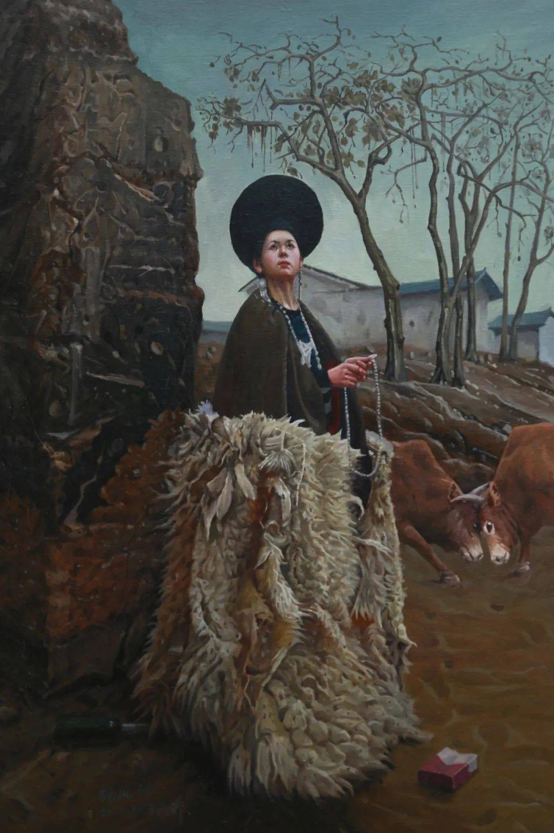 x82▲《我的孤独另一半》55x82《大凉山彝家情》不仅仅是一组油画作品