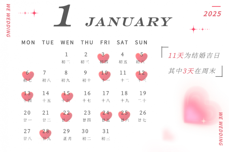 2025年结婚吉日,抢先看!