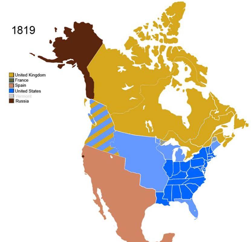 1820年,墨西哥爆发独立战争,接管了西班牙在北美洲和中美洲的殖民地.