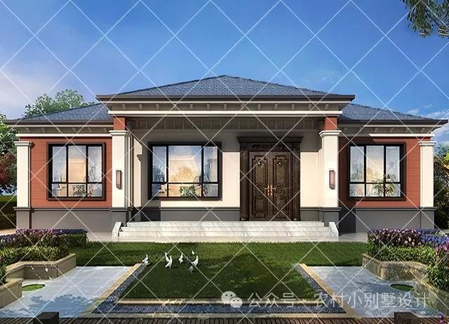 霸气十足30款一层新中式自建房别墅,农村养老自建房的