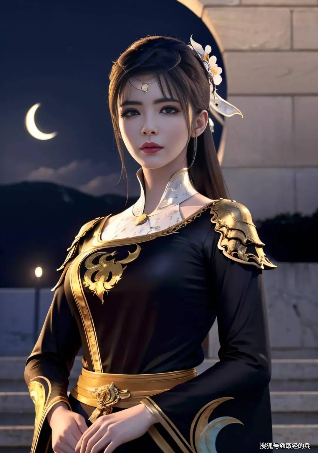 风华绝代的《元龙》黑金色汉服美人林秀