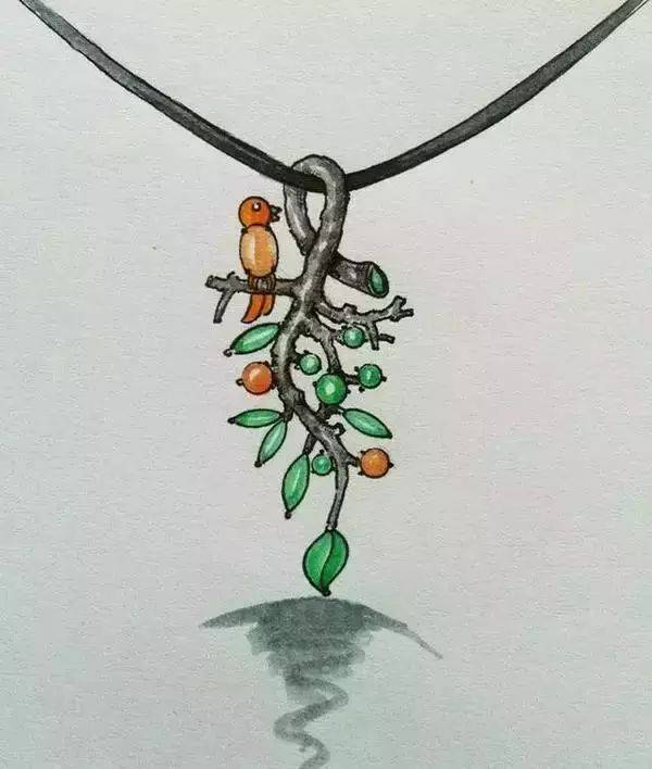 欣赏一下大师级的翡翠镶嵌手稿_工艺_的设计_时尚