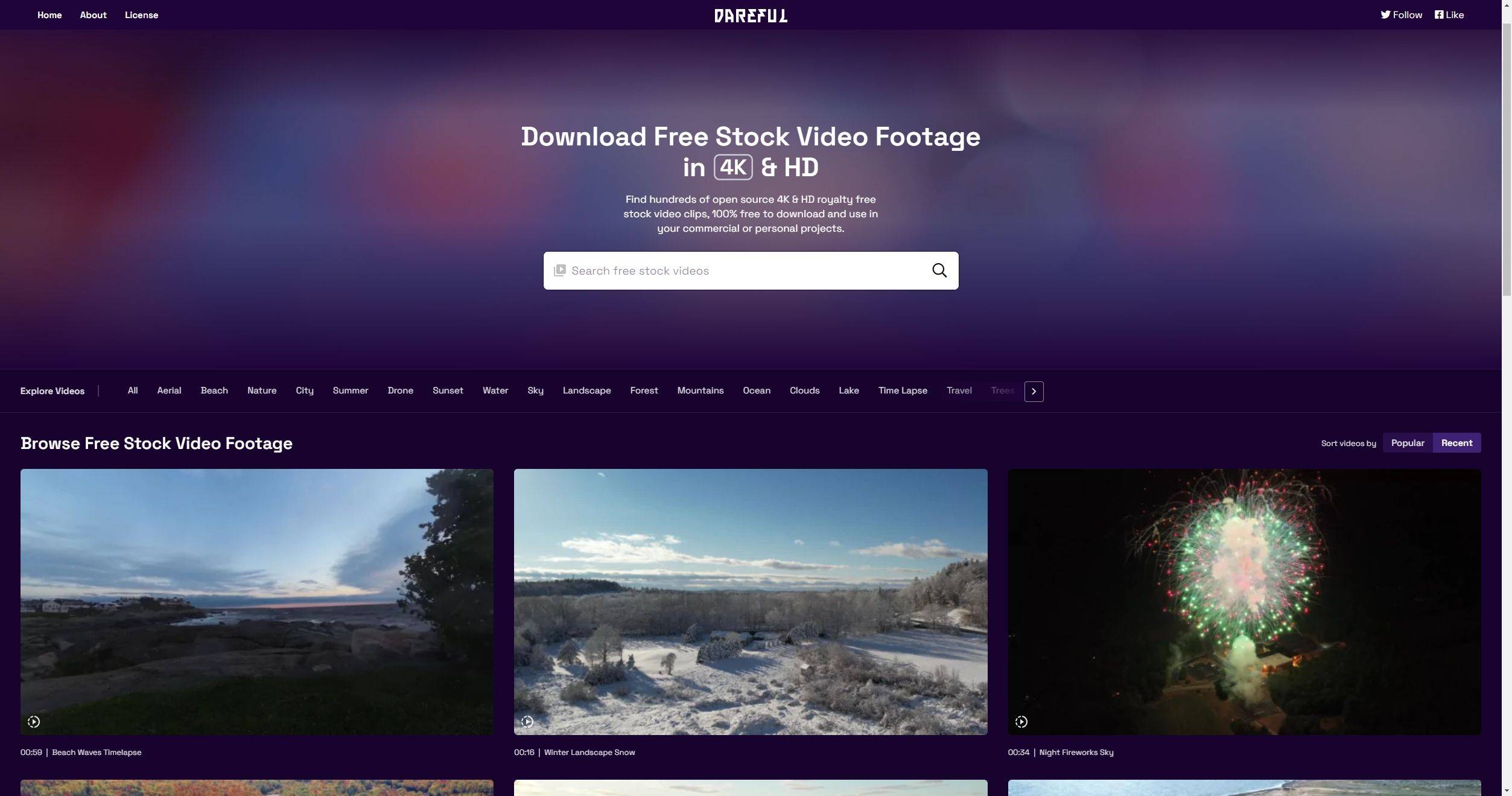 dareful:coverr提供了免费的视频背景素材,特别是在抖音短视频中经常