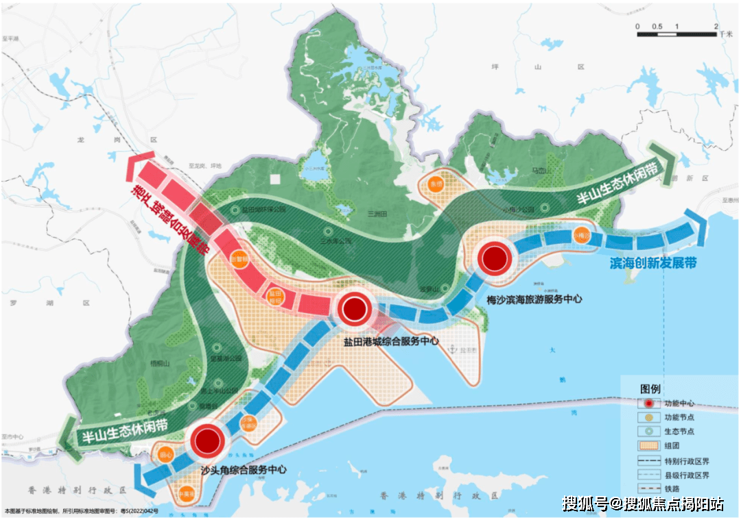 摊开深圳"山海连城"规划布局图源于盐田的"临海而生,凭海而兴".