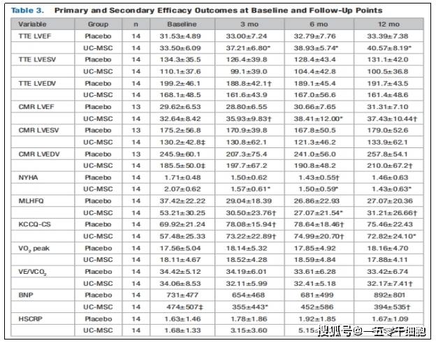 干细胞治疗中度心衰的安全性和有效性:1/2期临床试验