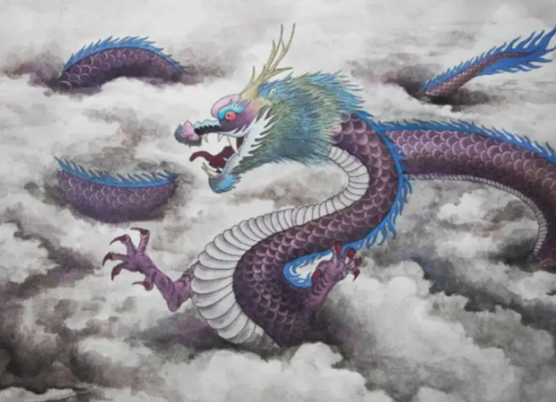 地平线上升起(再过几天就是龙抬头,青龙星象又将升起),"飞龙在天"是星