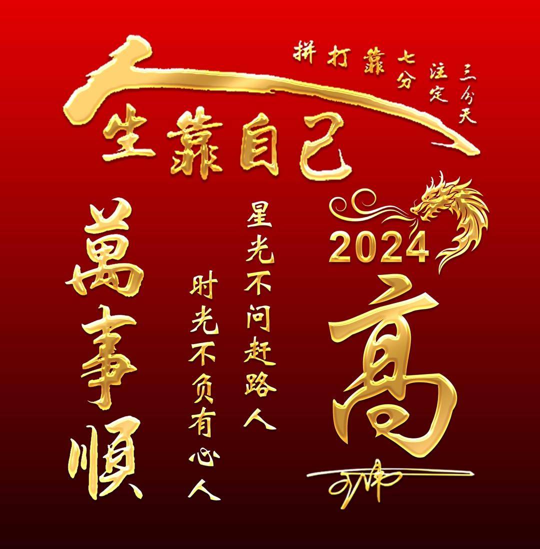 姓氏头像第965期,2024龙年万事顺利签名头像,请查收_评论_公众_壁纸