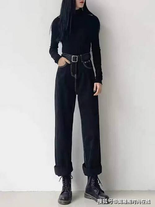 闺厢阁时尚搭配阔腿裤因为宽松的裤腿看上去显瘦_显高_黑色_cm