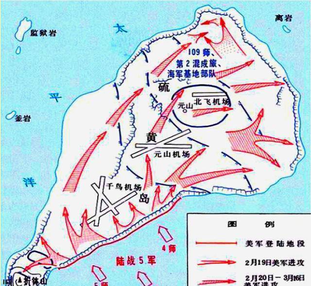 外加美军陆战队第1和第6师,美军第5舰队等共40万人主攻硫磺岛
