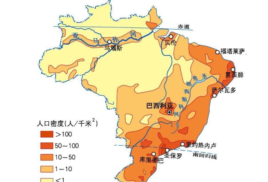 巴西人口密度图片