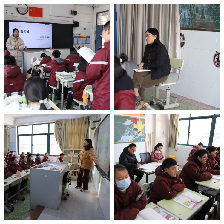 中,学校领导细心观察教学细节,仔细倾听师生交流,观察现场教学动态