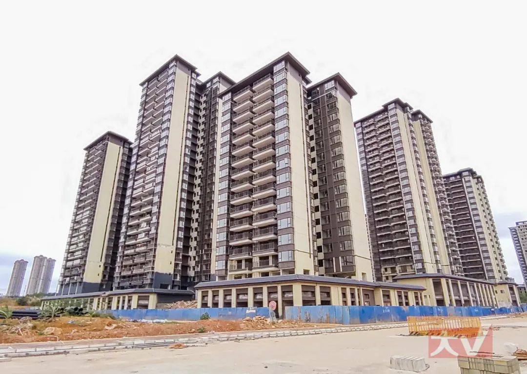 图 | 招商新城臻悦府实景在楞塘村地铁口,停工多时的天誉东盟塔赫然