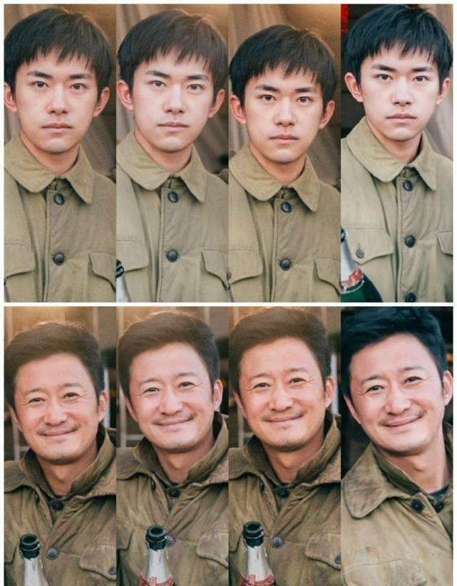 易烊千玺吴京杀青照,一个白净,一个邋遢,复制粘贴的表情不愧是剧中亲