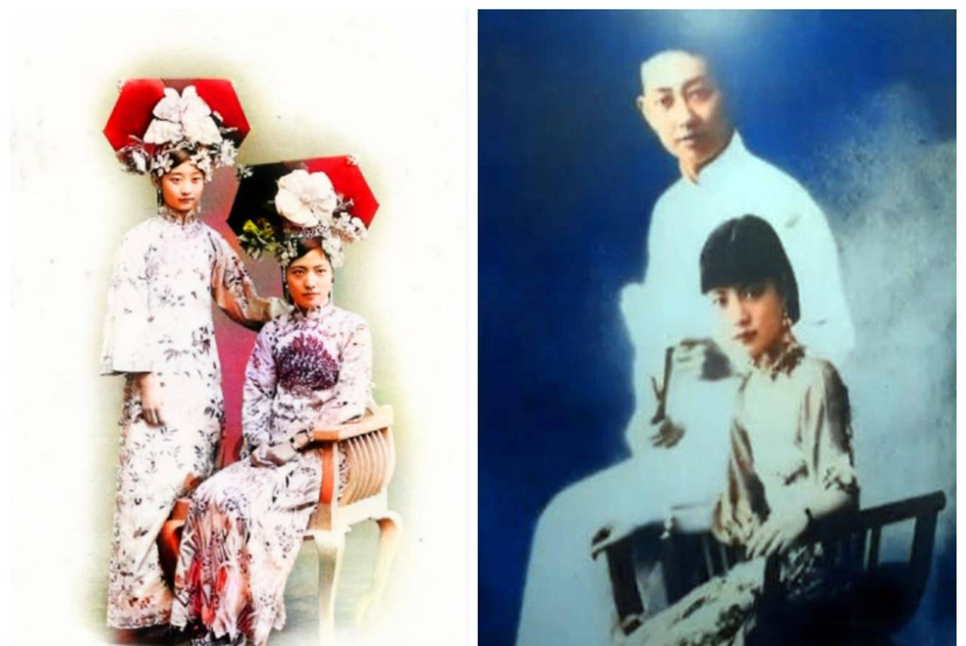 赤身打球的末代皇帝,图7是清末名妓赛金花,图9是关东女土匪_梁启超