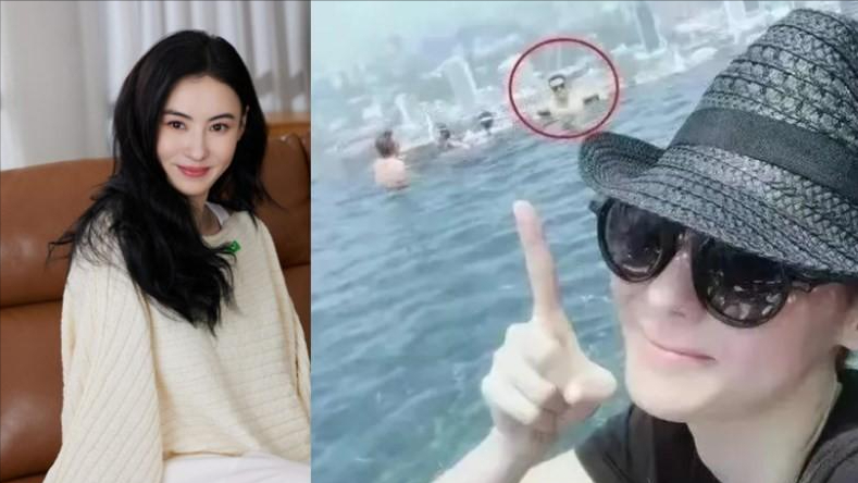 原创张柏芝孙东海现身泳池她穿黑衣笑容甜蜜男方与3娃互动显拘谨