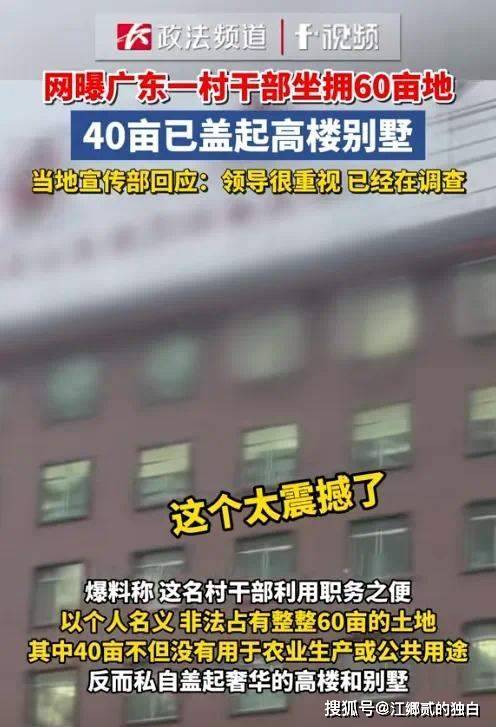 原创闹大了广东普宁一村干部坐拥60亩地盖别墅官方回应人已抓了