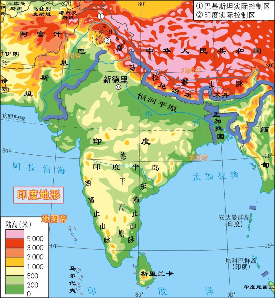 世界海拔图图片