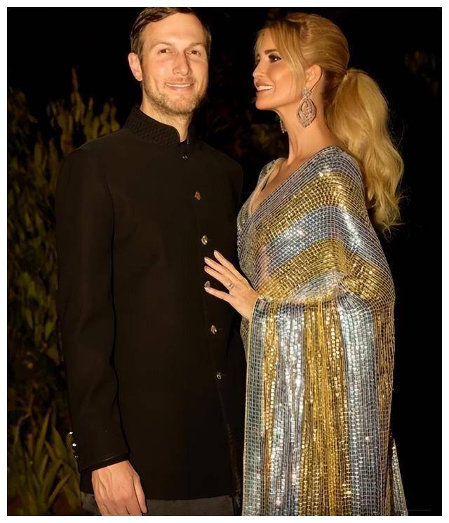 伊万卡亲临婚礼金色礼服抢眼女儿引人注目