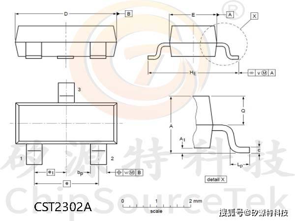 矽源特chipsourcetekcst2302a是sot23封装20v36a的nmosfet