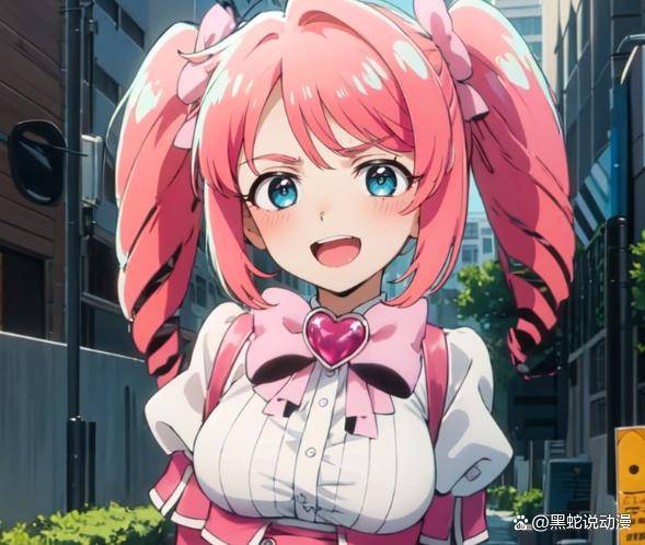 也就是魔法品红,实际上是14岁的少女,虽然说动画和漫画中都是给的粉色