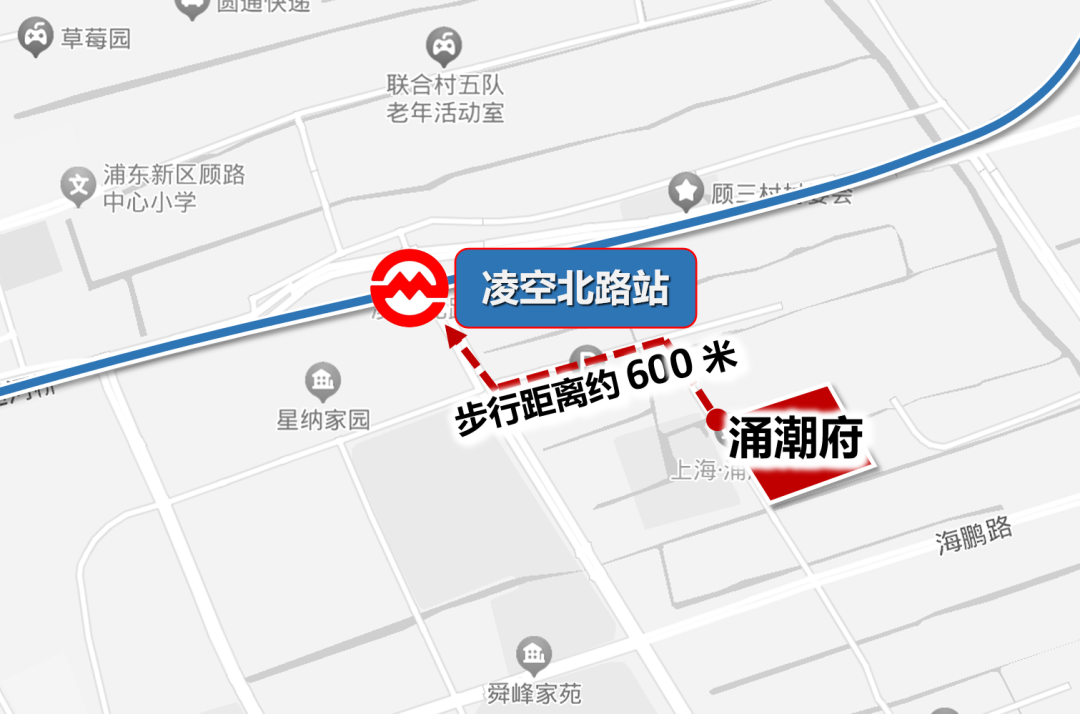 项目周边坐拥地铁9号线和崇明线(在建)双轨交,步行仅约600米即可到达