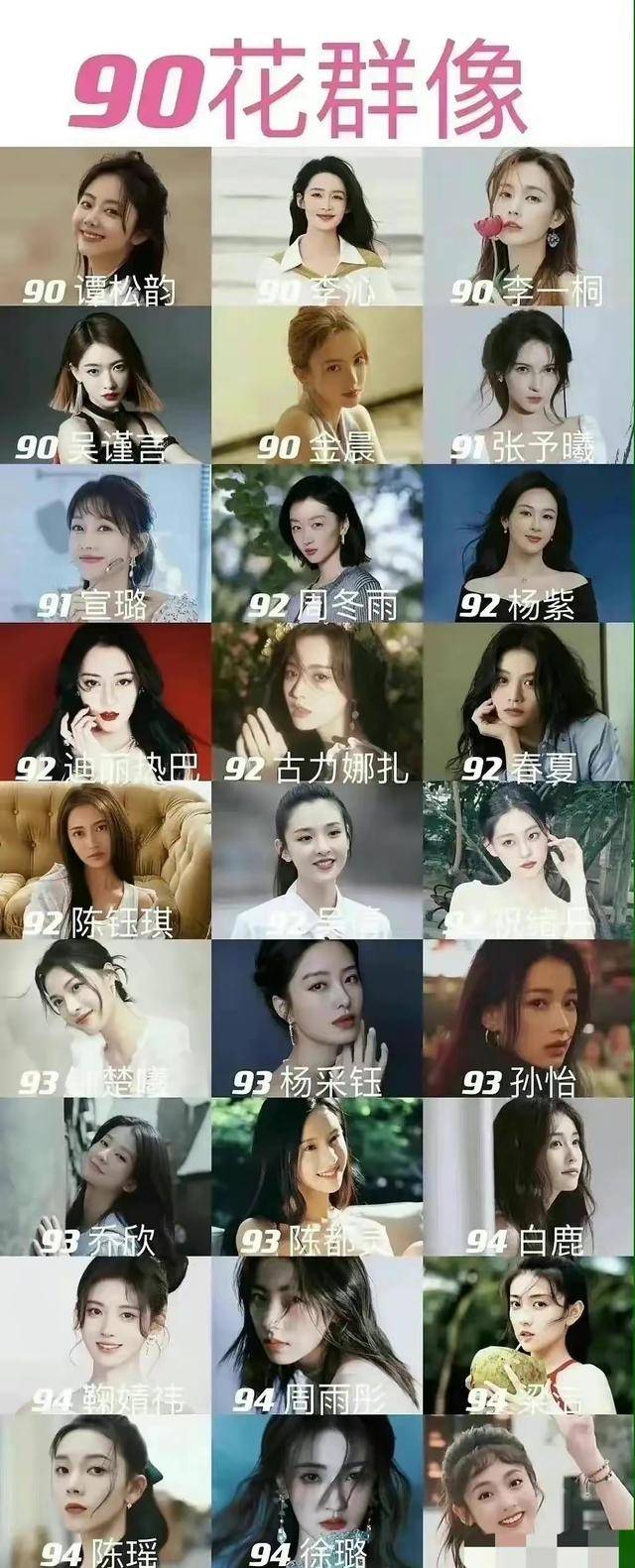 90后明星女名字图片