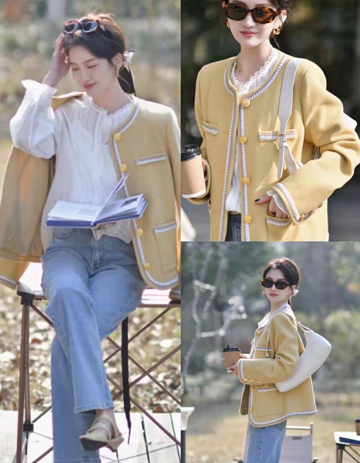 原创小香风外套白衬衫请锁死春季搭配这些下装时髦优雅大气