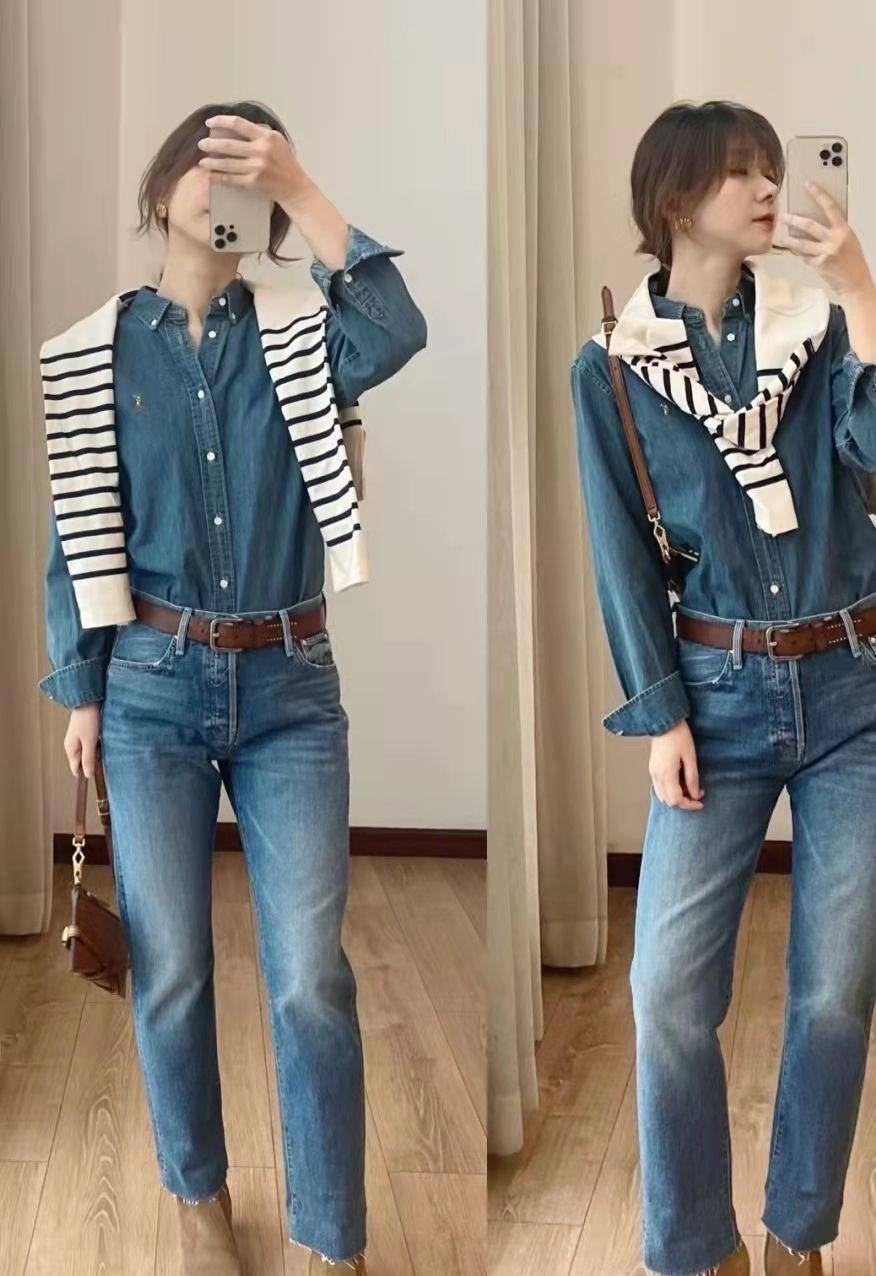 原创牛仔衬衫叠穿大法好九组日常实用搭配不怕牛仔衬衫没地穿