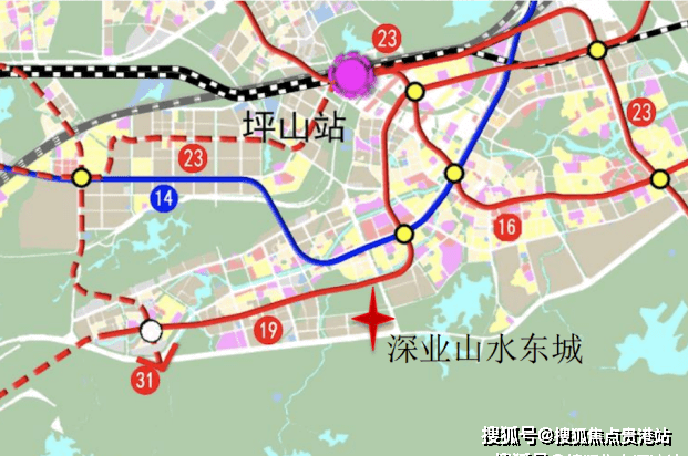 片区不仅有即将开通的14号线/16号线,未来还规划有19号线,23号线以及