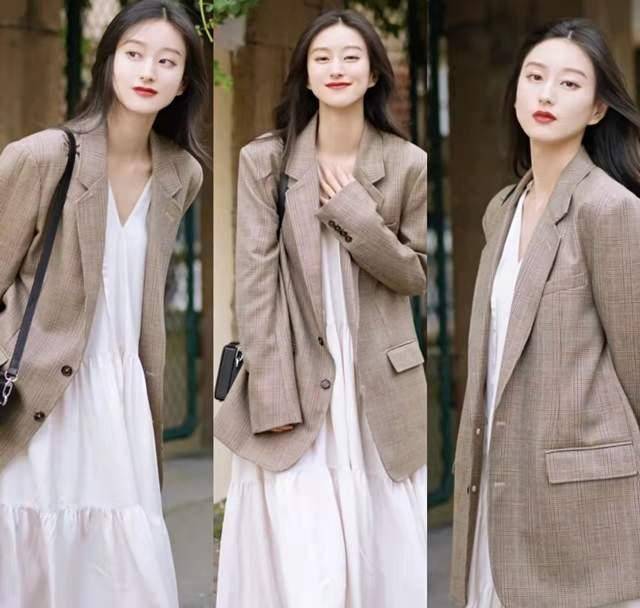 原创西装配裙气质超群化身温柔知性的气质女神这样穿就对了